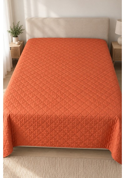 Cloud Soft Çift Taraflı Mikrofiber Peluş Çift Kişilik Yatak Örtüsü 200x220 Cm Turuncu
