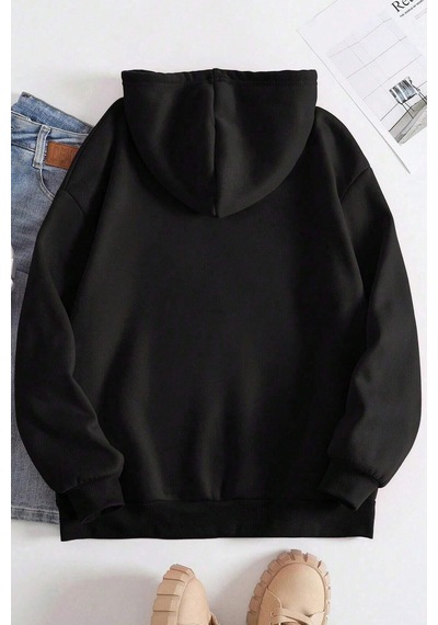 Unisex Always Be Positive Baskılı Sweatshirt Siyah