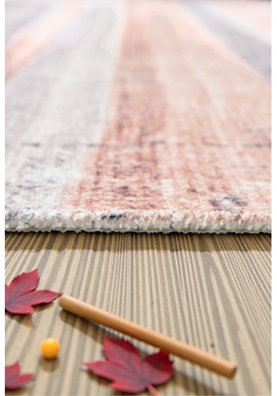 Outdoor & Indoor Kilim Bej Gri Çizgili Minimal Tasarım Kaymaz Taban Bej Bej