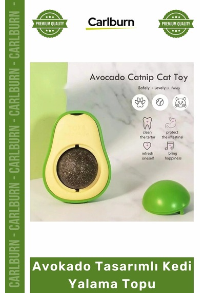 Petshop Kedi Otu Topu Doğal Diş Temizleyici Sağlıklı Eğitici Avokado Tasarımlı Kedi Yalama Topu