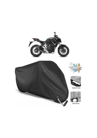 Yamaha Mt-07 Motosiklet Branda (Bağlantı, Kilit Uyumlu)-Siyah (457276349)