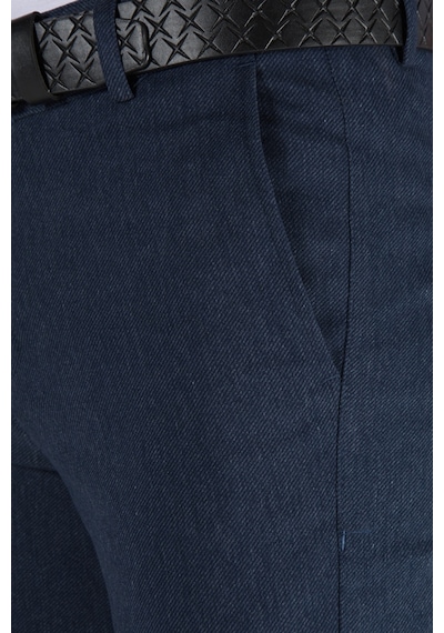 Terapi Men Erkek Lacivert Slim Fit Italyan Kesim Keten Pantolon Koyu Lacivert