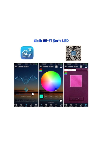 Exeo Wifi Rgb 3 Çipli Şerit Led Işık Silikonlu Su Geçirmez 5 Mt