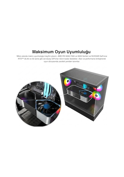 Montech Xr Cam Panel Oyuncu Kasası Siyah Renk + Alpha 80+ Bronze 850w Atx 3.1 Gen5.1 Psu + 6 Port Fa