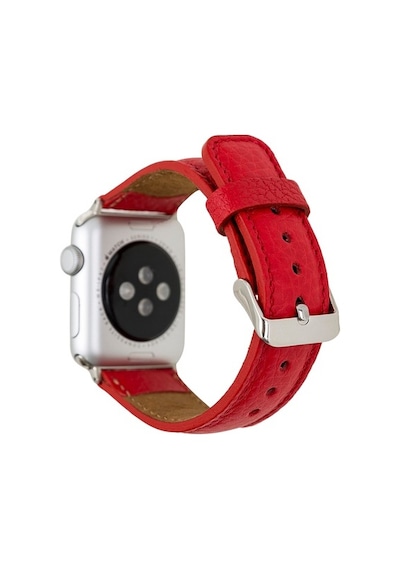 Bouletta Watch Uyumlu Deri Kordon 38-40-41Mm Erc2 Kırmızı