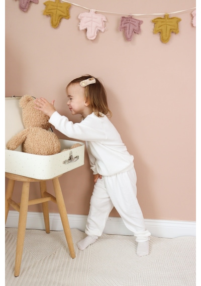 MiaBaby Kaşkorse Mevsimlik Pijama Takım Beyaz