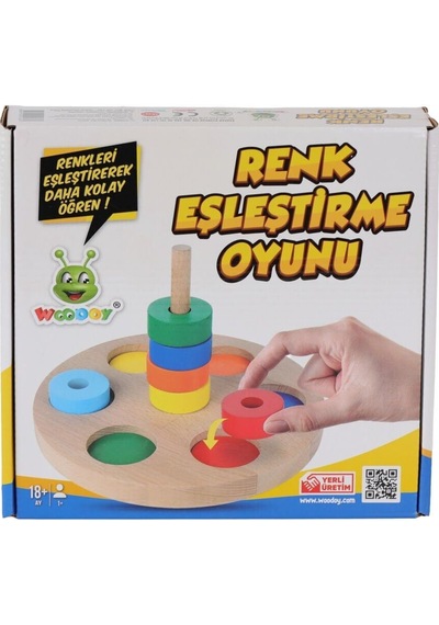 Kr136 Woodoy Renkli Halka Eşleştirme Oyunu