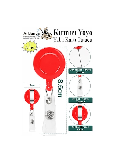 Renkli Yaka Yoyo 1 Adet Kartlık Kimlik Personel Kartı Yoyo Yaka Cep Kemer Geri Çekilebilir Rozet Tutma Makara