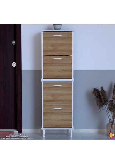 Eliusta Elenio 52 Cm Genişlik Meşe Renk Ayaklı 4 Kapaklı Ayakkabılık 52x168x26 Cm Ayakkabılık Meşe Eliusta Elenio 52 Cm Genişlik Meşe Renk Ayaklı 4 Kapaklı Ayakkabılık 52x168x26 Cm Ayakkabılık Meşe