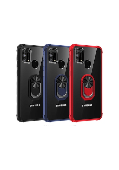 Samsung Uyumlu Galaxy M21 Kilif Standli Yüzüklü Mola Silikon Kapak 466785736