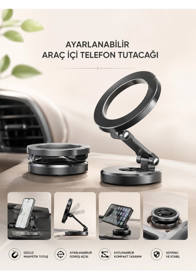 Araç İçi Telefon Tutacağı Manyetik Tasarım Ayarlanabilir 2 17545909