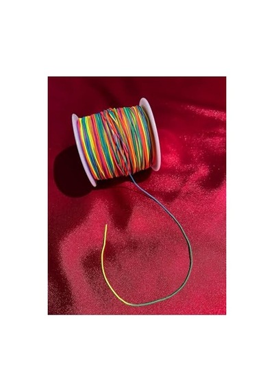 5 Metre Gökkuşağı Renk Paraşüt Ipi, Takı Ipi 0,80 Mm 000 Açık Krem