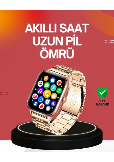 41 Mm Kavisli Kasa Akıllı Saat Ios Ve Android Uyumlu Standart