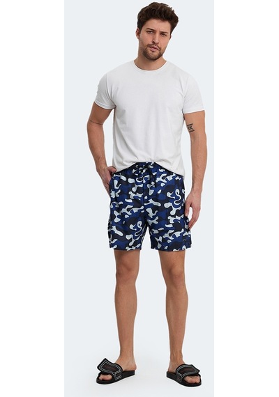 Slazenger REQUIRE IN Erkek Cepli Deniz Şortu Mavi Kamuflaj Mayo