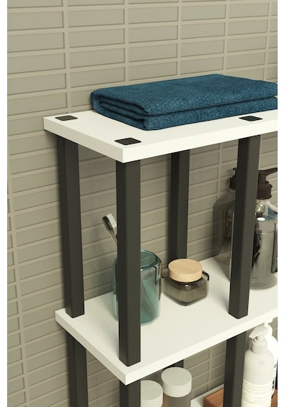 Terada 4 Katlı Banyo Düzenleyici Çok Raflı Banyo Organizeri Çok Amaçlı Banyo Düzenleyici - Beyaz Beyaz
