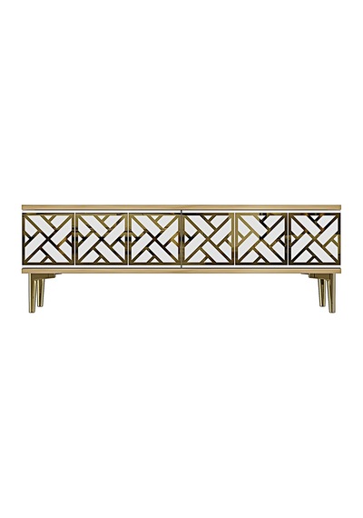Tsa1238dbg - Arextv120 Tv Stand, Tv Sehpası Safirmeşe - Beyaz - Gold 120cm Tsa1238dbg - Arextv120 Tv Stand, Tv Sehpası Safirmeşe - Beyaz - Gold 120cm