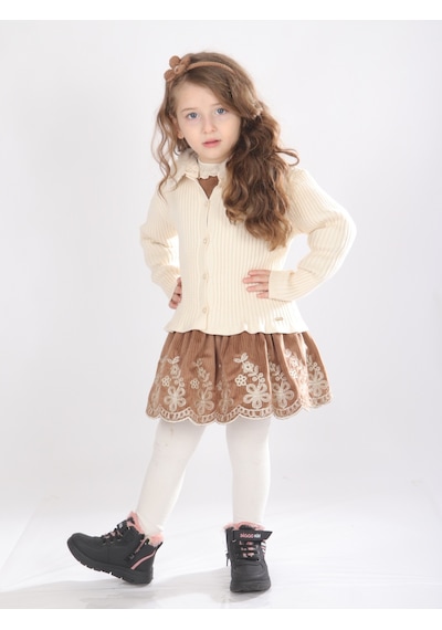 Xo Kids Kız Çocuk Elbise 1-5 Yaş 4734 KREM