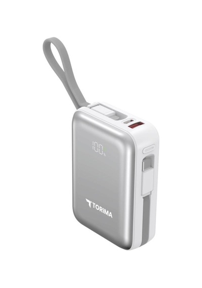 Powerbank 10000 Mah Type-c Lightning Hızlı Şarj Dijital Göstergeli 45w Trm-1018 Beyaz