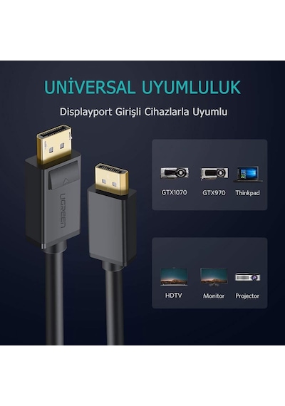 Ugreen Displayport Dp 1.2 Kablo 5 Metre, 10213