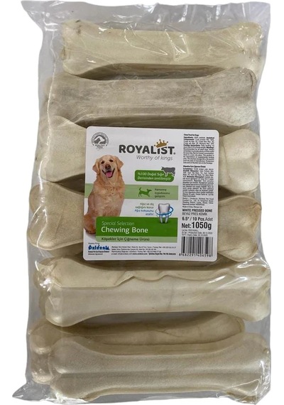 Royalist Beyaz Press Köpek Çiğneme Kemik 6,5'' 17 CM 10 Adet XL 1050 G