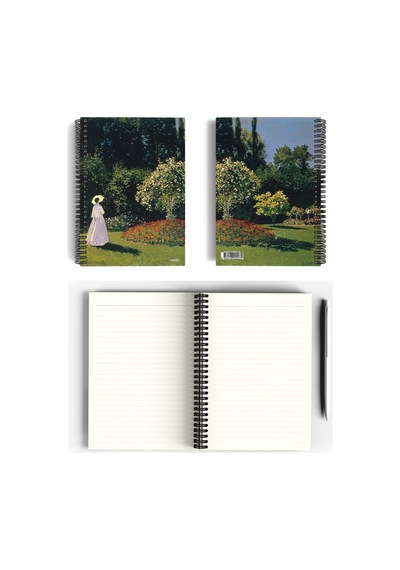 Claude Monet/woman İn The Garden, 1867 Spiralli Defter 27 A5 Çizgili 100 Sayfa Okul Düz Çok Renkli