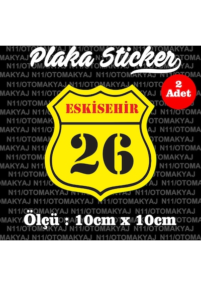 26 Eskişehir İl Şehir Plaka Sticker Futbol Spor Kulüb