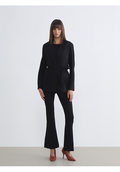 Lcw Vision Siyah Beli Kuşaklı Kadın Blazer Ceket