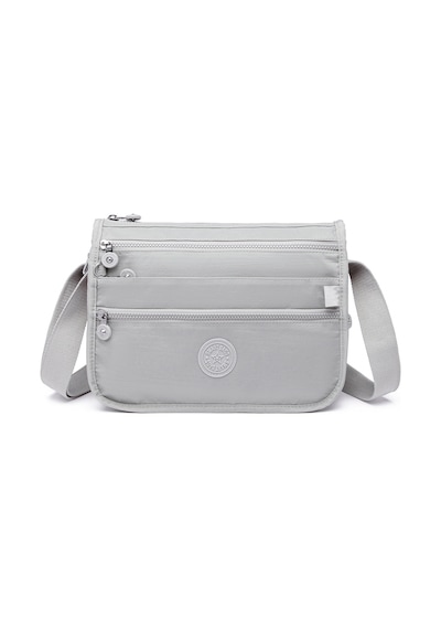 Smart Bags Çok Cepli Günlük Orta Boy Su Geçirmez Krınkıl Kumaş Kadın Omuz Çantası Buz Gri