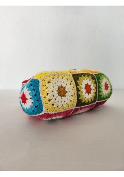 Fikriharika Design Gökkuşağı Motifli ,ahşap Burslu, Kadın El Çantası, Çok Renkli Bej - Çok Renkli