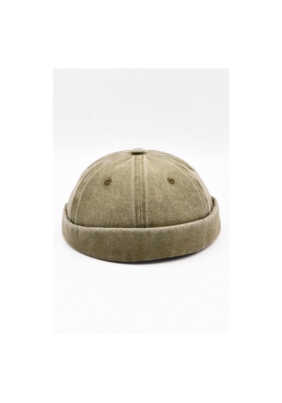 Külah Vintage Retro Eskitme Pamuk Cap Docker Şapka - Bej
