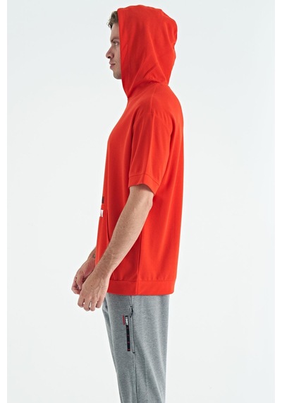 Tommy Life Fiesta Kanguru Cepli Yazı Nakışlı Kapüşonlu Erkek T-shirt - 88195 001
