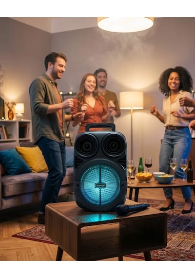 Northcity 6.5 İnç Bluetooth Karaoke Hoparlörü - Rgb Işıklı, Mikrofonlu Ve Taşınabilir Ses Sistemi