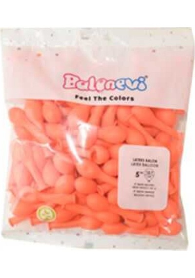 Balon Düz Neon Fosforlu 5 İnc Turuncu Pk:100 Kl:36 Çok Renkli
