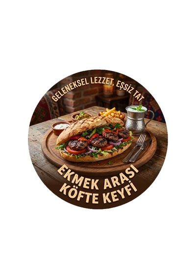 Mayeka Ekmek Arası Köfte Temalı Büfeler Cafeler Köfteciler İçin Ahşap Duvar Kapı Dekoratif Süs Tablo 6
