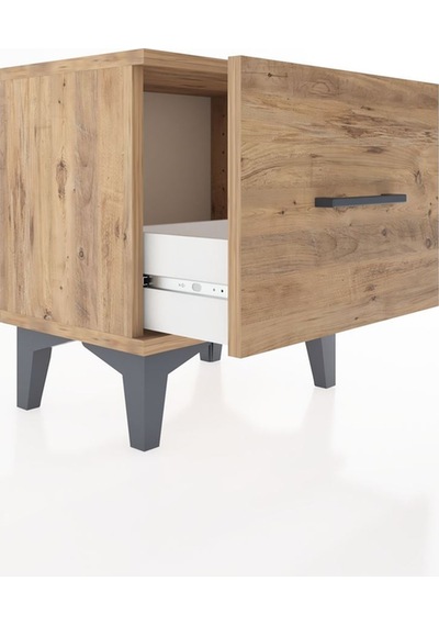 Arges Komodin Tek Çekmeceli 44x30x48 Çam-çam Çam