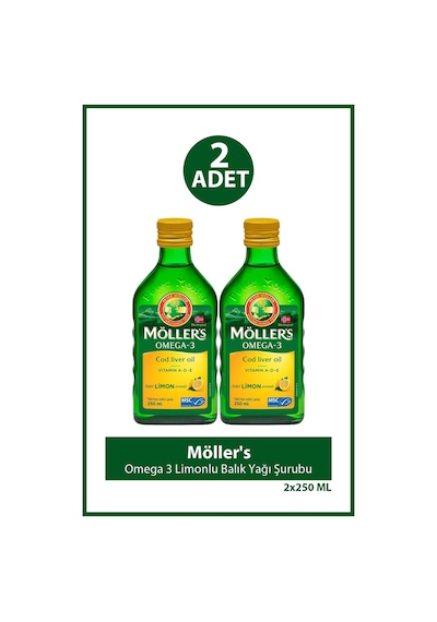 Möller's Omega 3 Limonlu Balık Yağı Şurubu 250 Ml 2 Adet