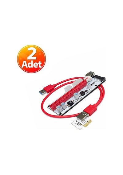 2 Adet - Ver008s Riser Kart - Pcı-ex 1x To 16x Usb 3.0 Ekran Kartı Uzatma Mining Adaptörü