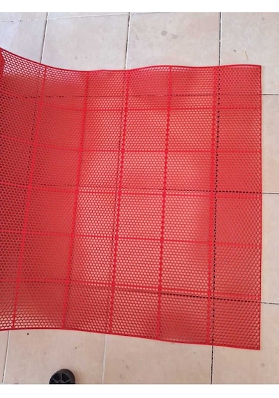 Pvc Kare Paspas 90 X 150 Cm Kırmızı Banyo Kaymaz Yer Zemin Matı