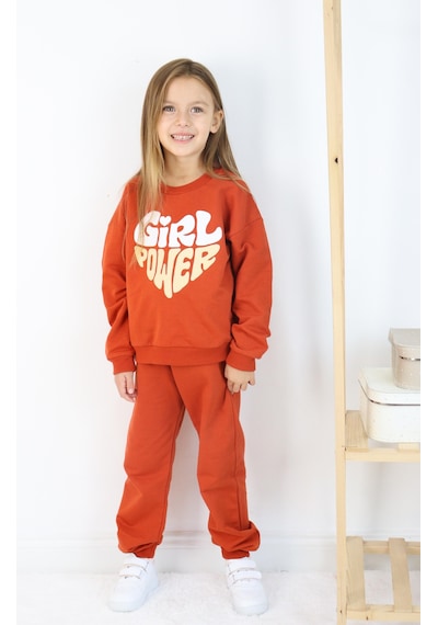 Miababy Girlpower Baskılı Takım Kiremit