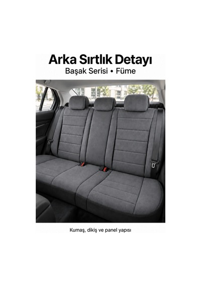 Opel Zafira 5 7 Kişi Oto Koltuk Kılıfı 2003-2011 Füme Başak Serisi Tay Tüyü Tam Set Füme