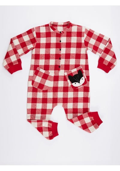 Denokids Fox Ekose Kız Çocuk Tulum Çok Renkli