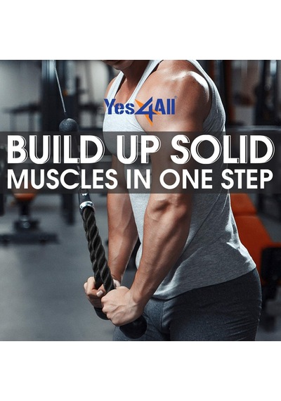 Yes4all Deluxe Tricep Halatı, 68/91cm, 4 Renk Seçeneği, Karabinalı, Siyah