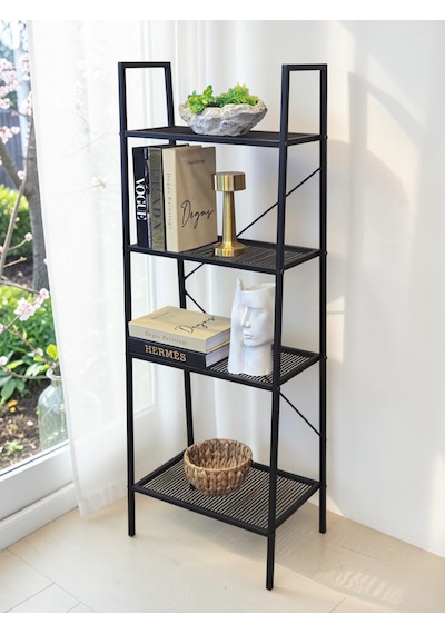 Dekoratif Siyah Metal Piramit Kitaplık 4 Raflı Çok Amaçlı Stand Salon Ve Çalışma Odası Düzenleyici Dekoratif Siyah Metal Piramit Kitaplık 4 Raflı Çok Amaçlı Stand Salon Ve Çalışma Odası Düzenleyici