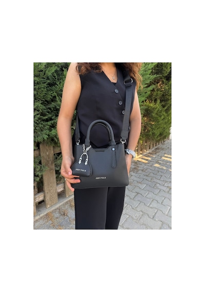 Just Polo Yeni Sezon 3 Bölmeli Yumuşak Deri Şık El Ve Omuz Çantası Shopper 22 X 18 Cm Siyah 68987055