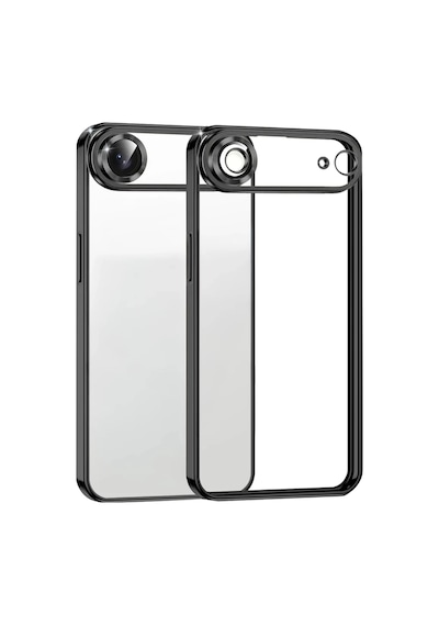 Apple iPhone Uyumlu  17 Air Uyumlu Lensli Silikon - Siyah