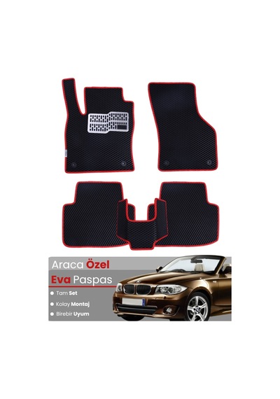Bmw 1 Serisi E88 Cabrio 2004-2011 Uyumlu Eva Paspas Tam Set Araca Özel,su Geçirmez,kolay Montaj 175