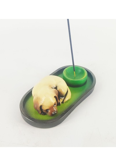 Uyuyan Köpek Çubuk Tütsülük Ve Tealight Kahve