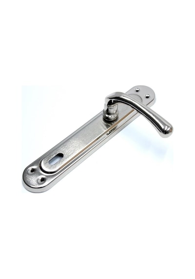 Normal Anahtarlı Oda Kapısı Kolu Takımı Ön-arka 2 Adet Set Nikel Metal Gövdeli İç Kapı Kol Seti
