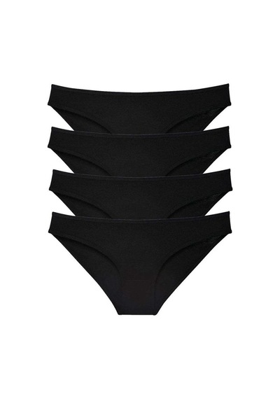 Hubrendy Tedarik 4 Adet Süper Eko Set Likralı Kadın Slip Külot Siyah Çok Renkli