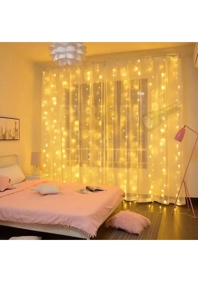 Usb Kumandalı Led Perde Işık 3 Metre Gün Işığı 8 Mod Yılbaşı, Oda Ve Ev Dekorasyonu Gün Işığı